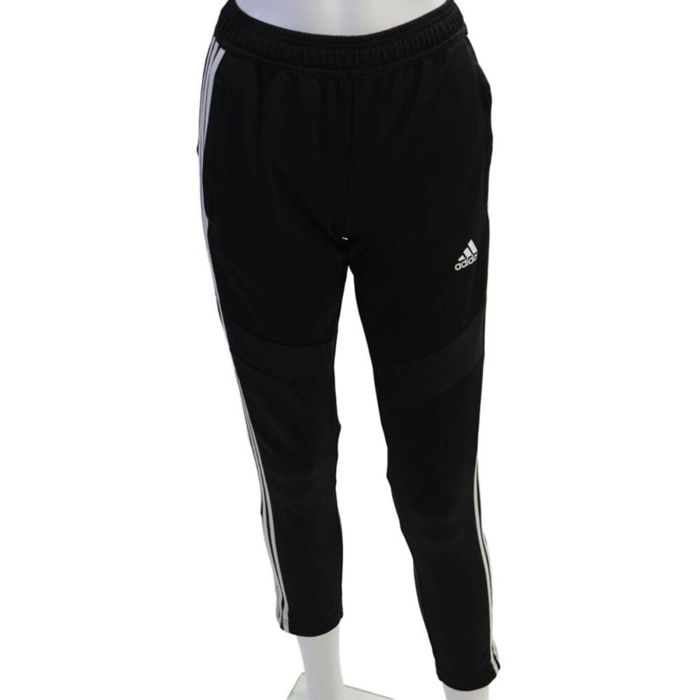 Adidas Womens Mid Rise Drawstring Striped Trim Pants Black Size Medium